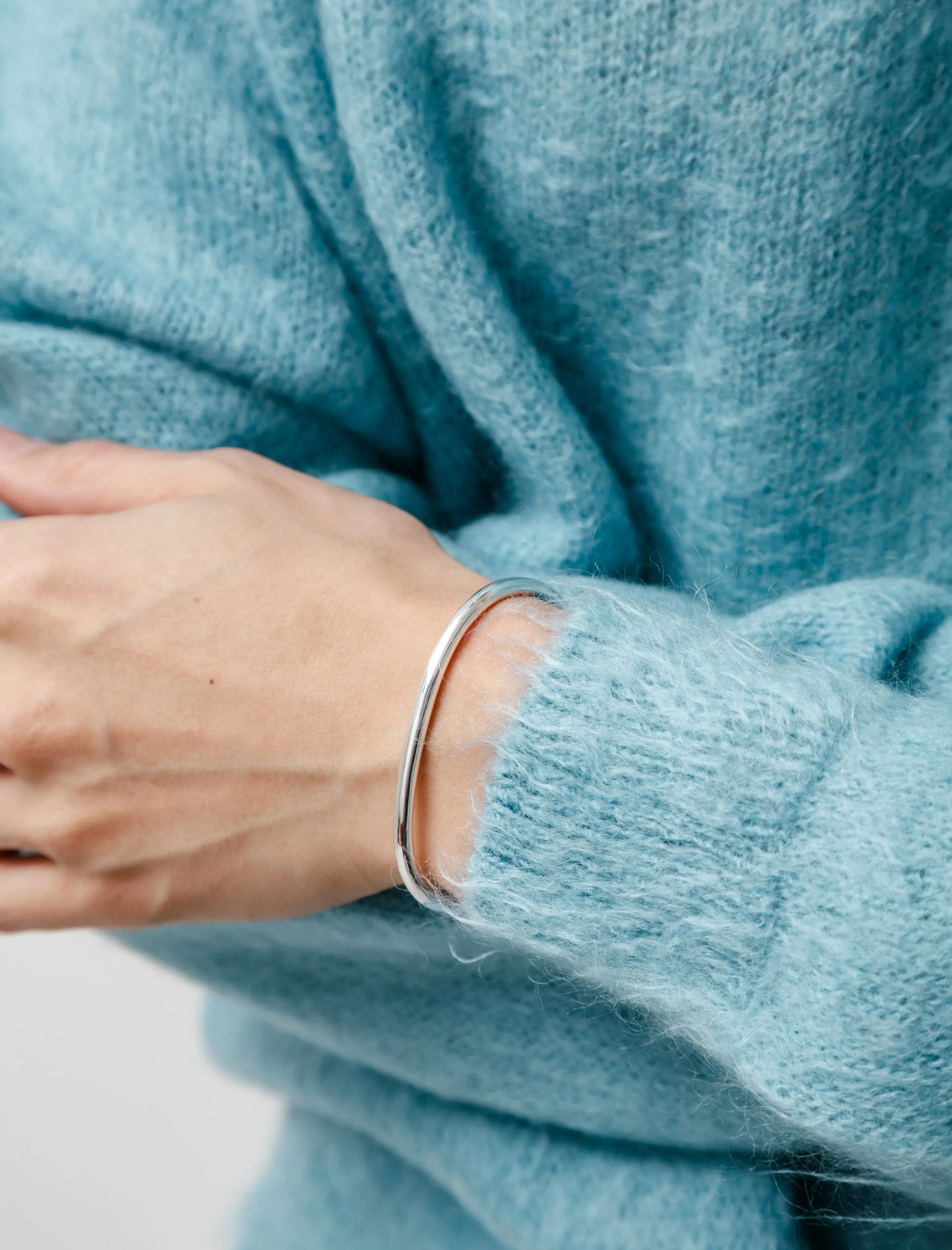 Snake Bracelet Thin Polished Silver