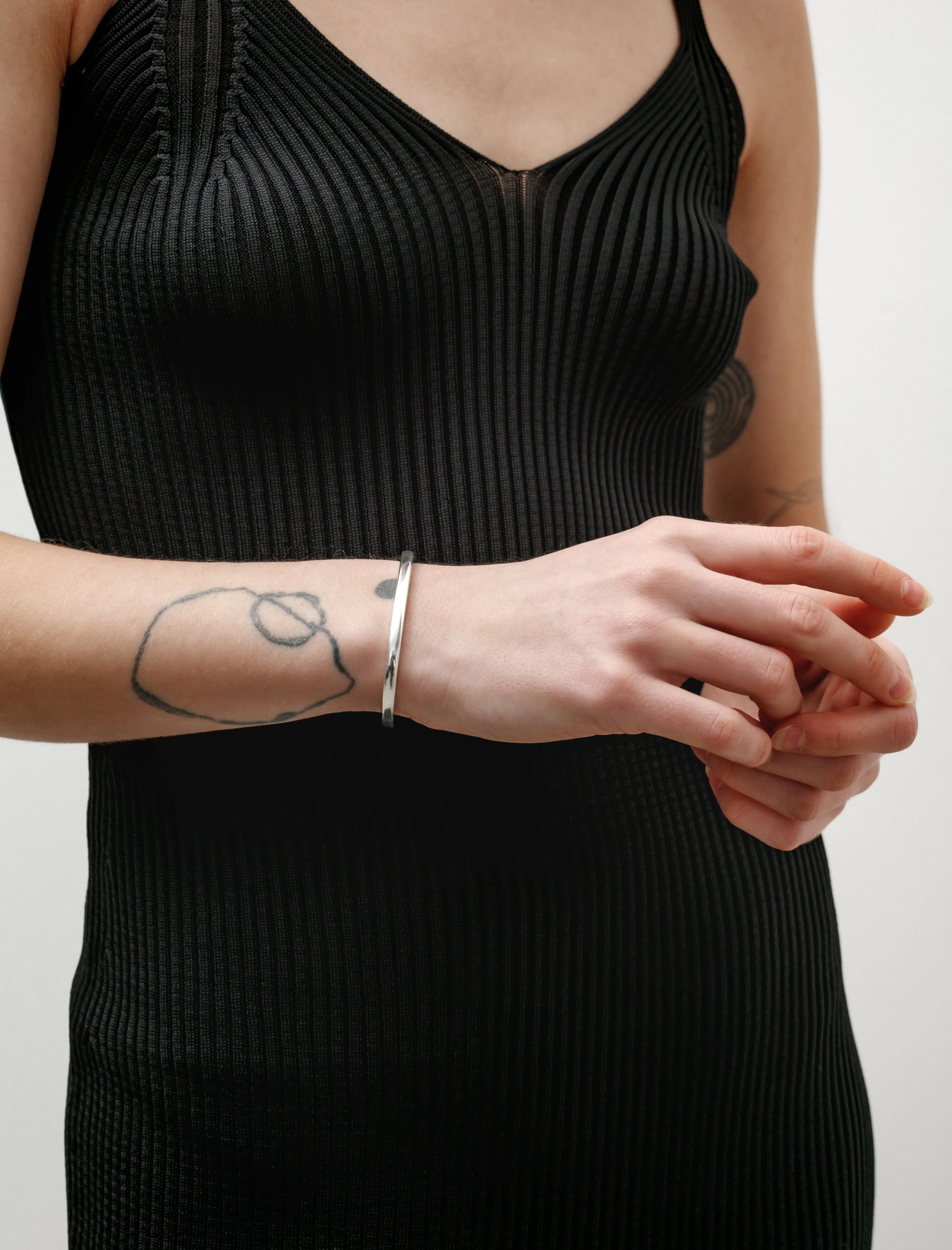 Square Bracelet Polished Silver