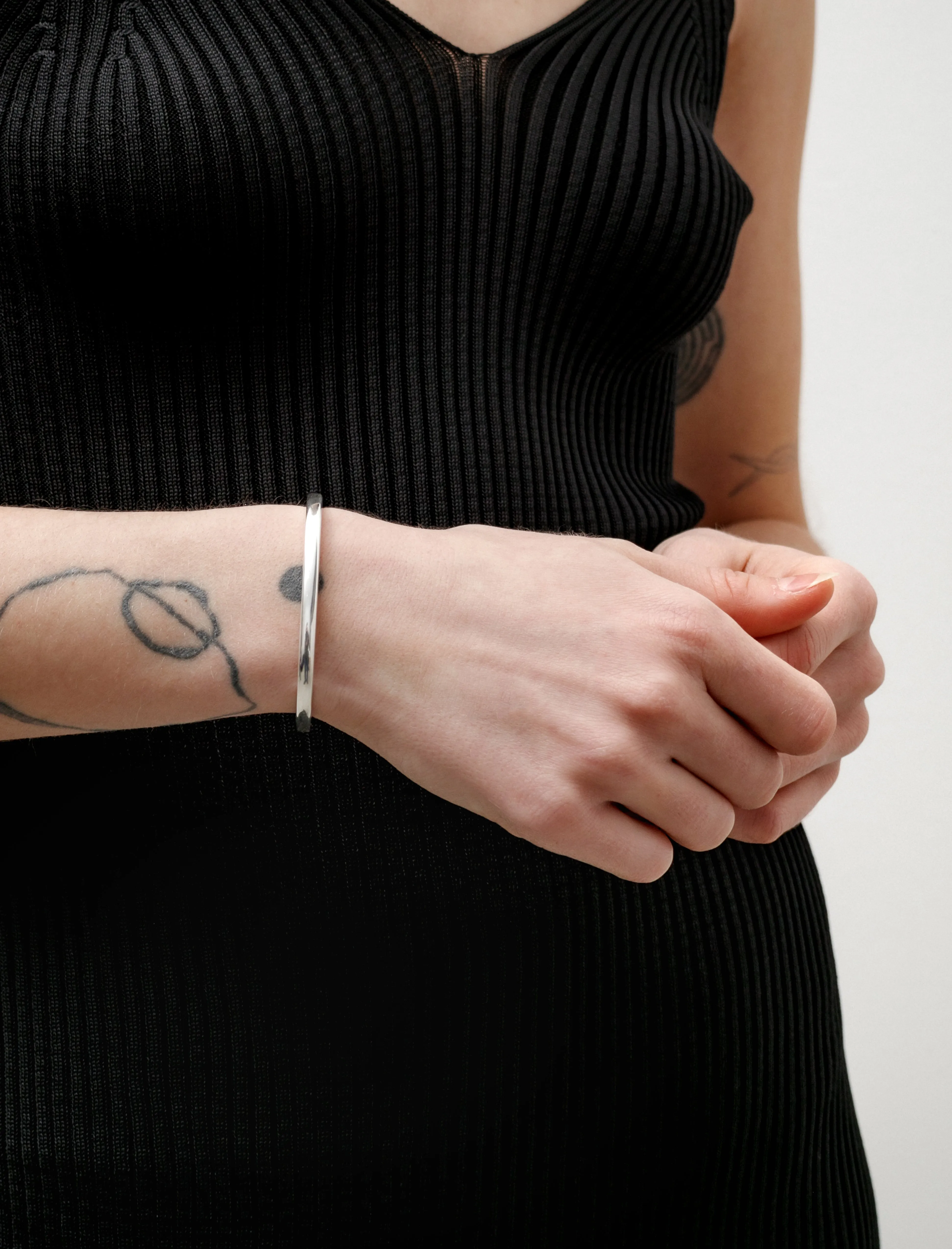 Square Bracelet Polished Silver