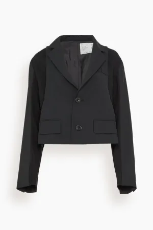 Suiting x Knit Jacket in Black