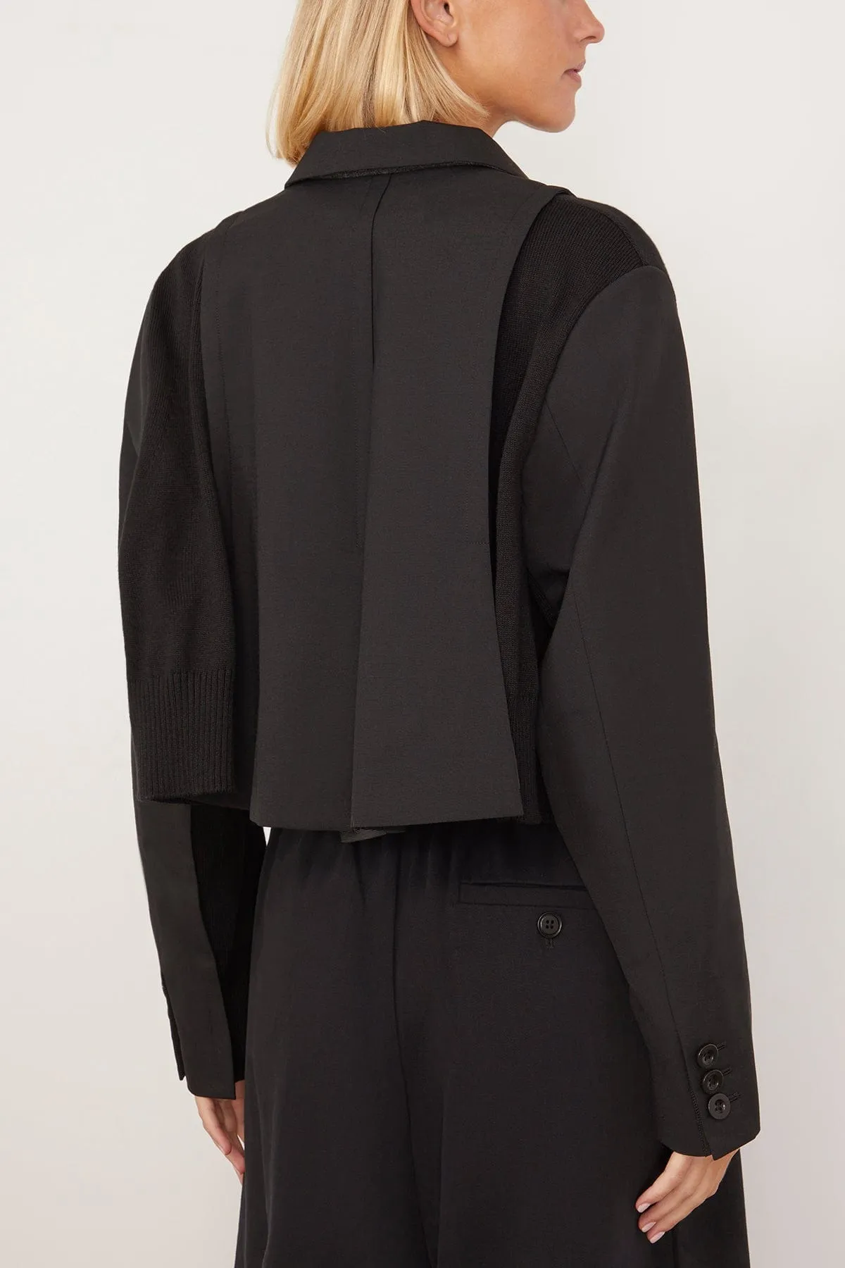 Suiting x Knit Jacket in Black
