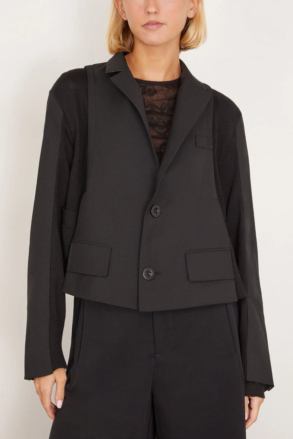 Suiting x Knit Jacket in Black