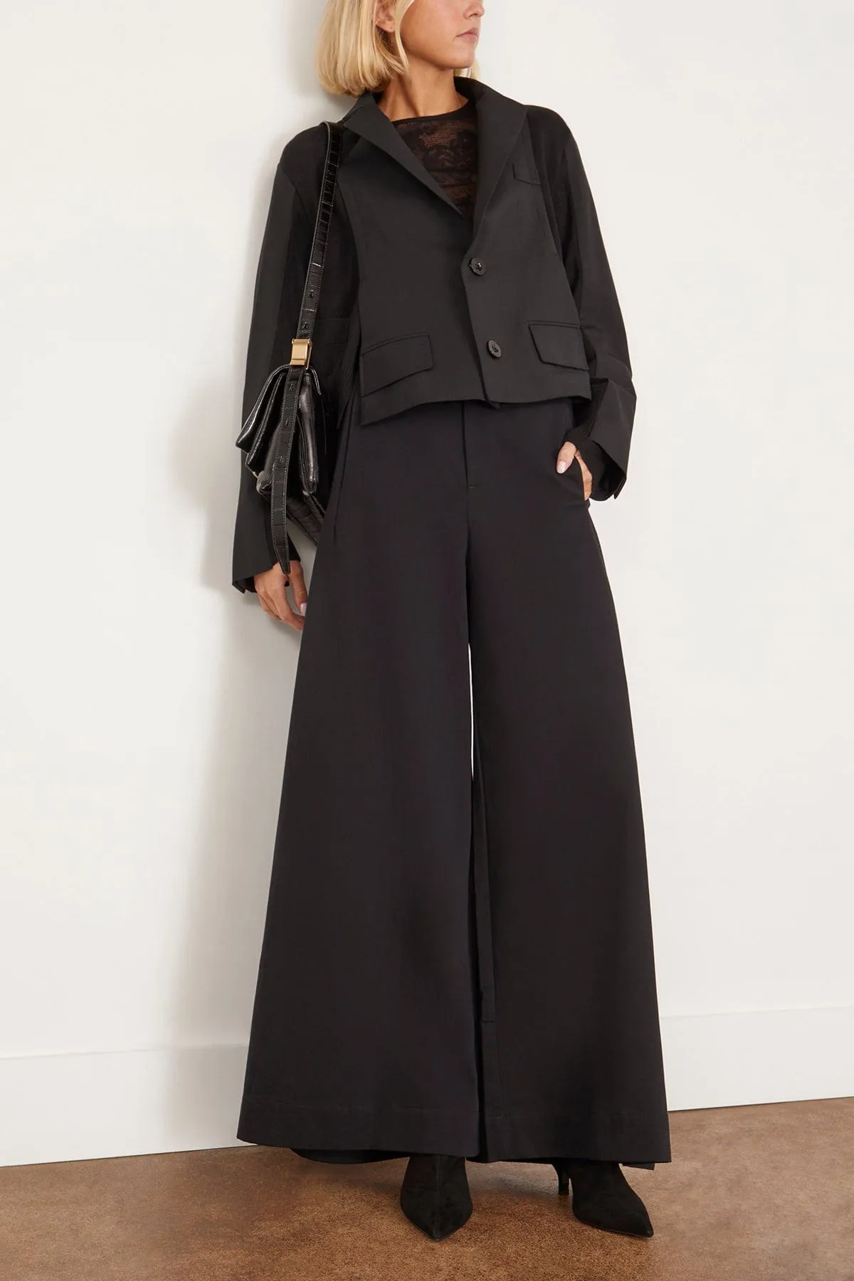 Suiting x Knit Jacket in Black