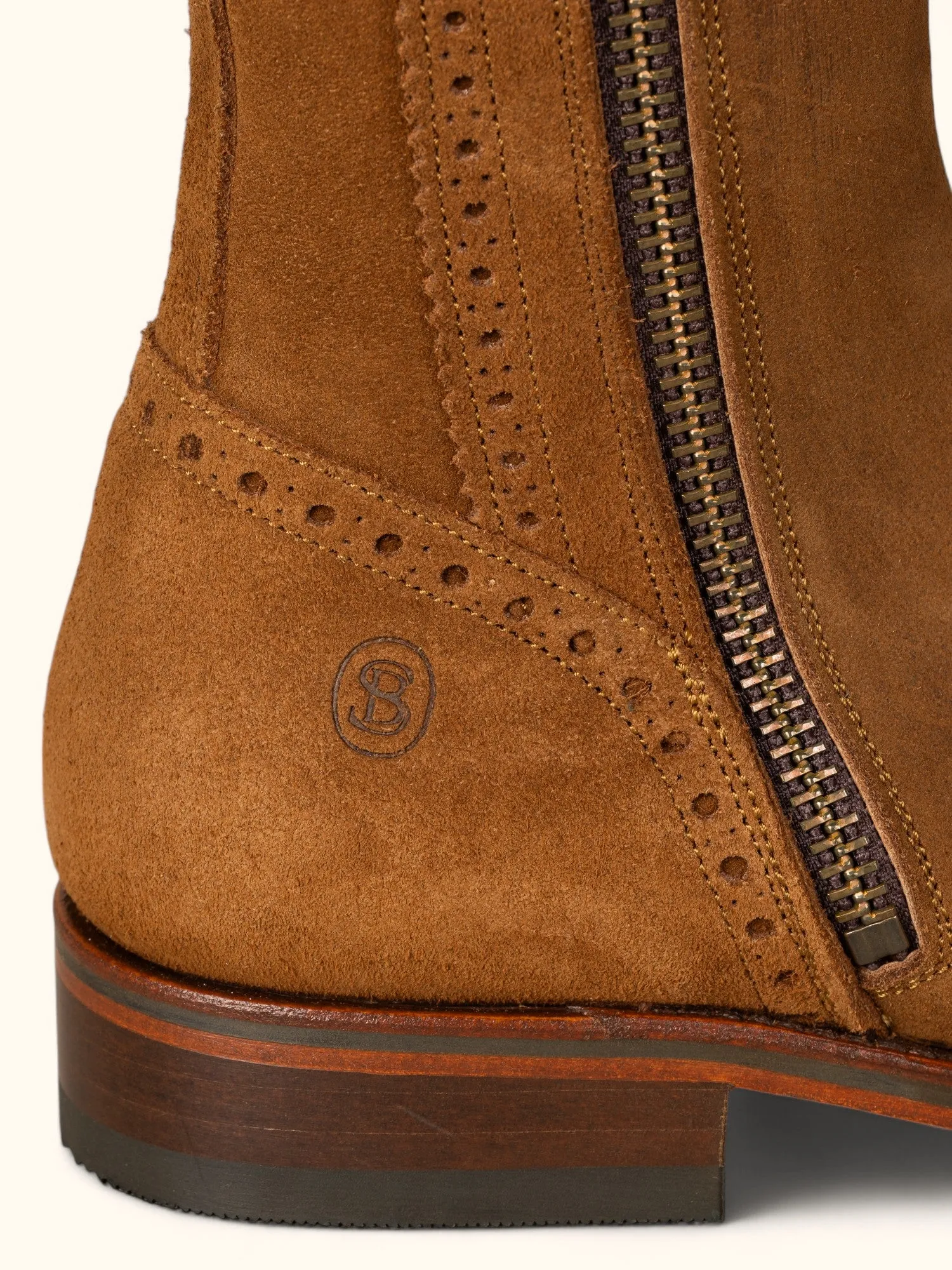 Tall Spanish Riding Boots - Camel Suede