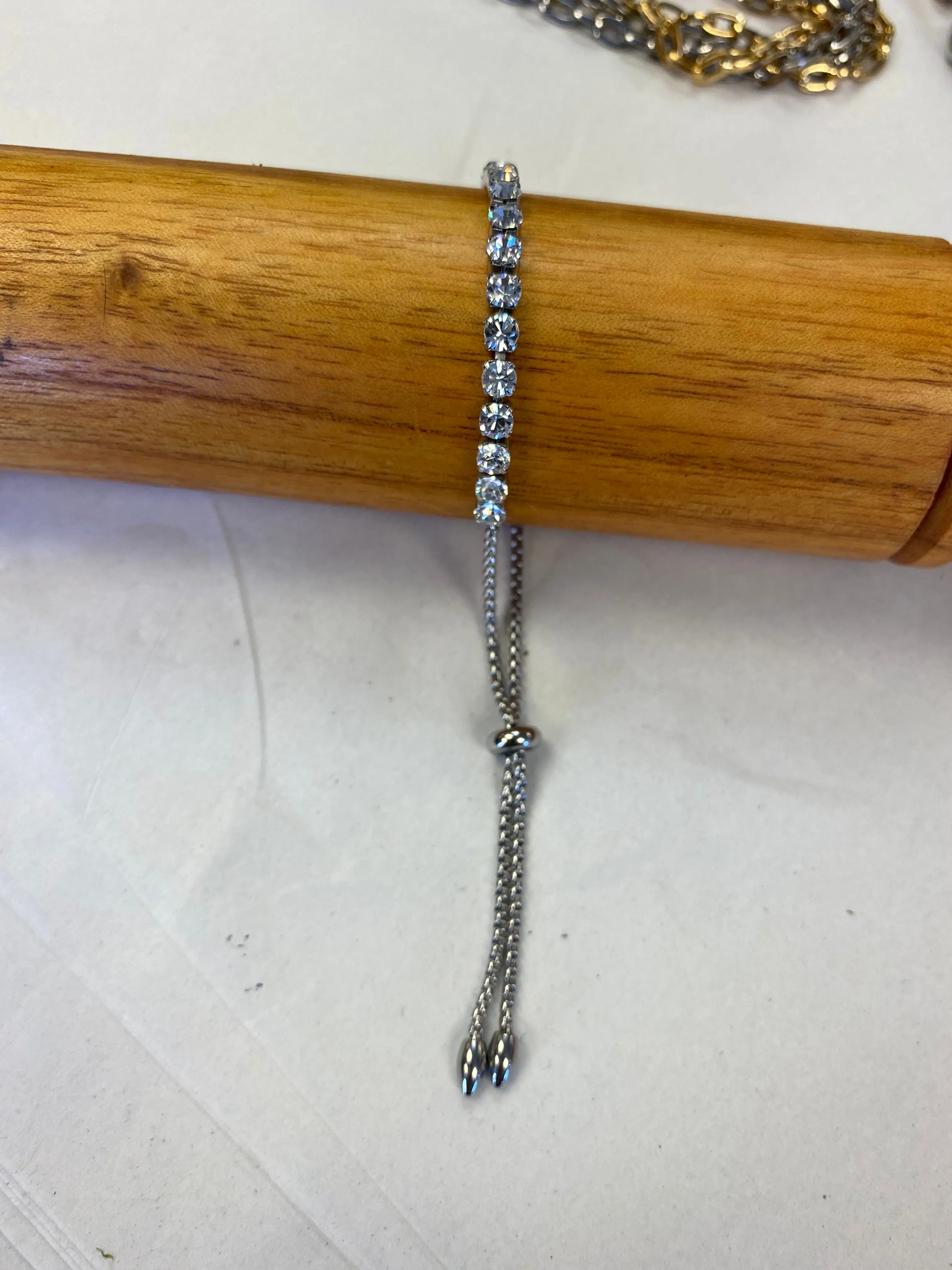 TENNIS BRACELET- Adjustable in Yellow, Silver or Rose Gold Stainless Steel by ARZ