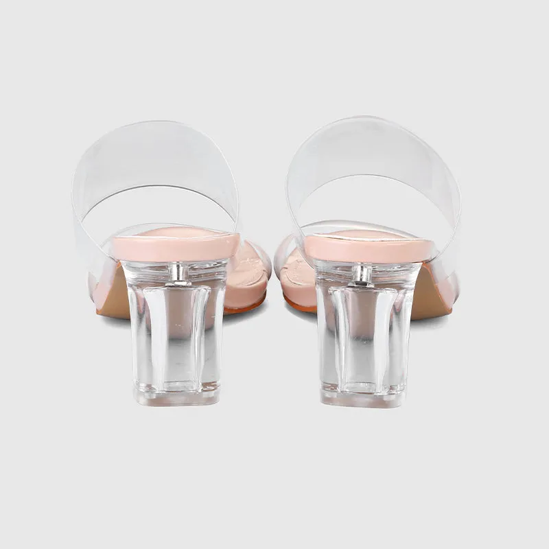 Thick Heel Square Hollow Sandals