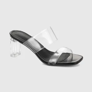 Thick Heel Square Hollow Sandals