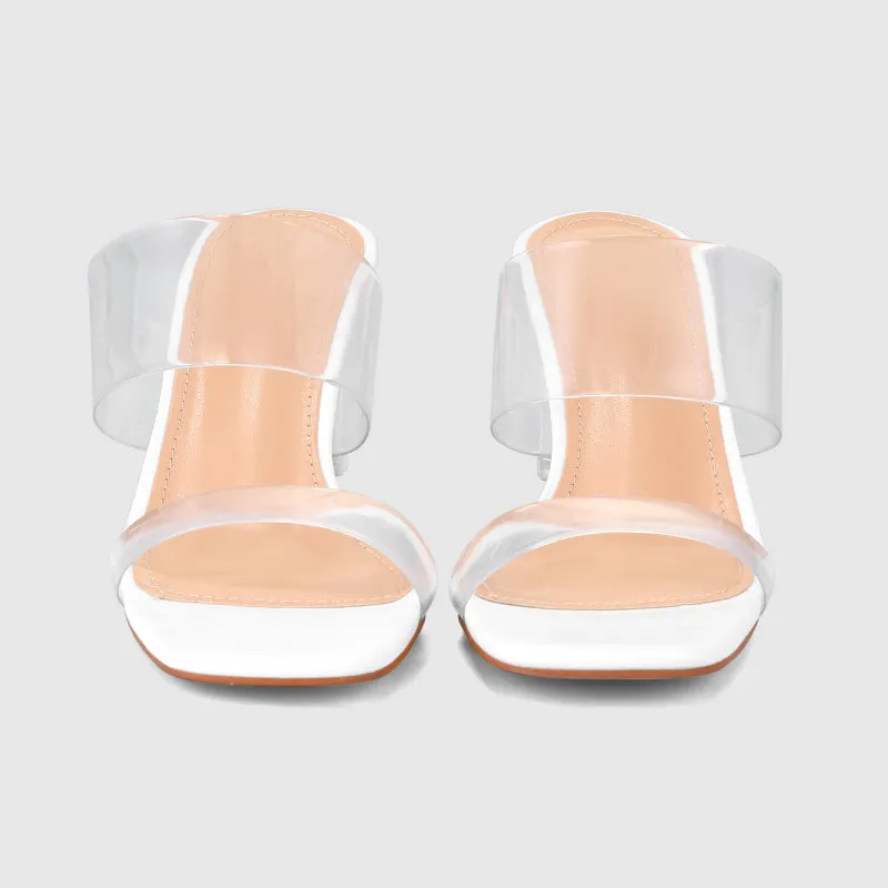 Thick Heel Square Hollow Sandals