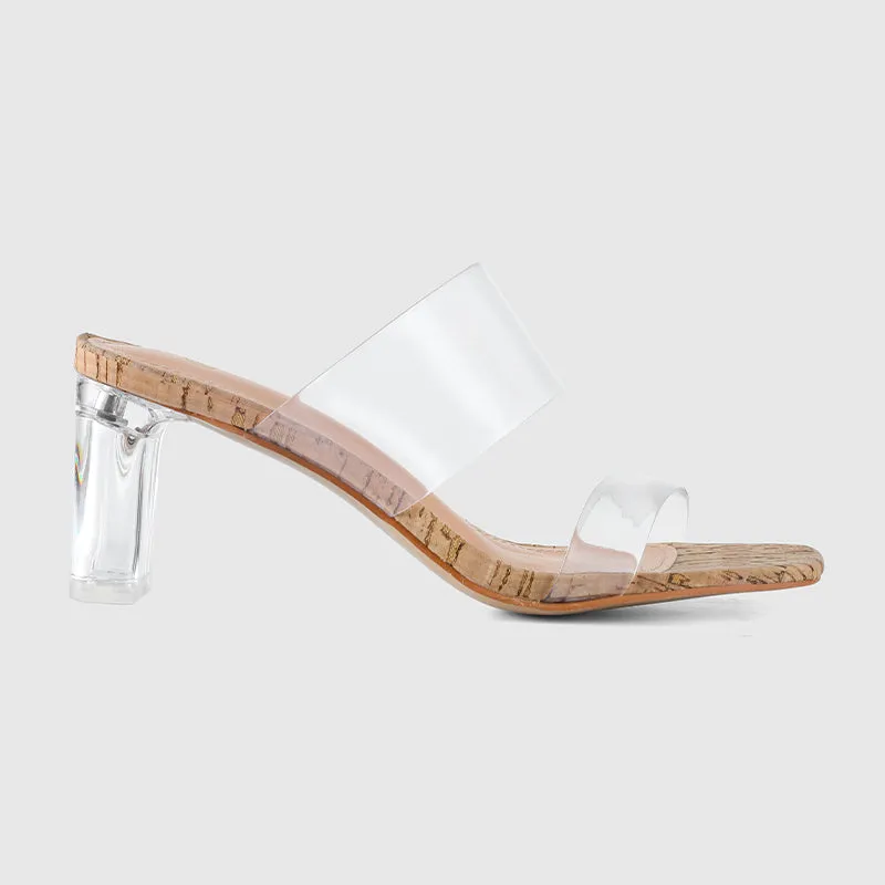 Thick Heel Square Hollow Sandals