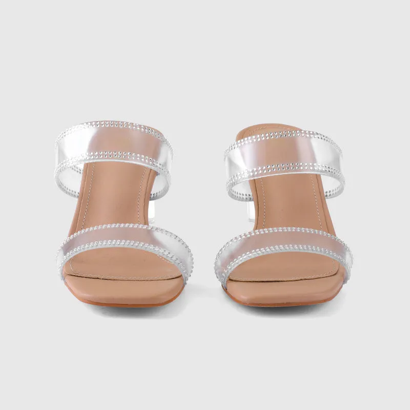 Thick Heel Square Hollow Sandals
