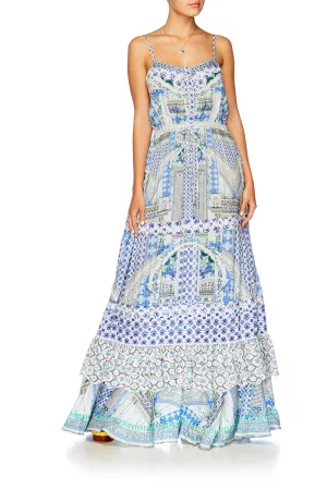 TIERED FRILL HEM LONG DRESS SALVADOR SUMMER