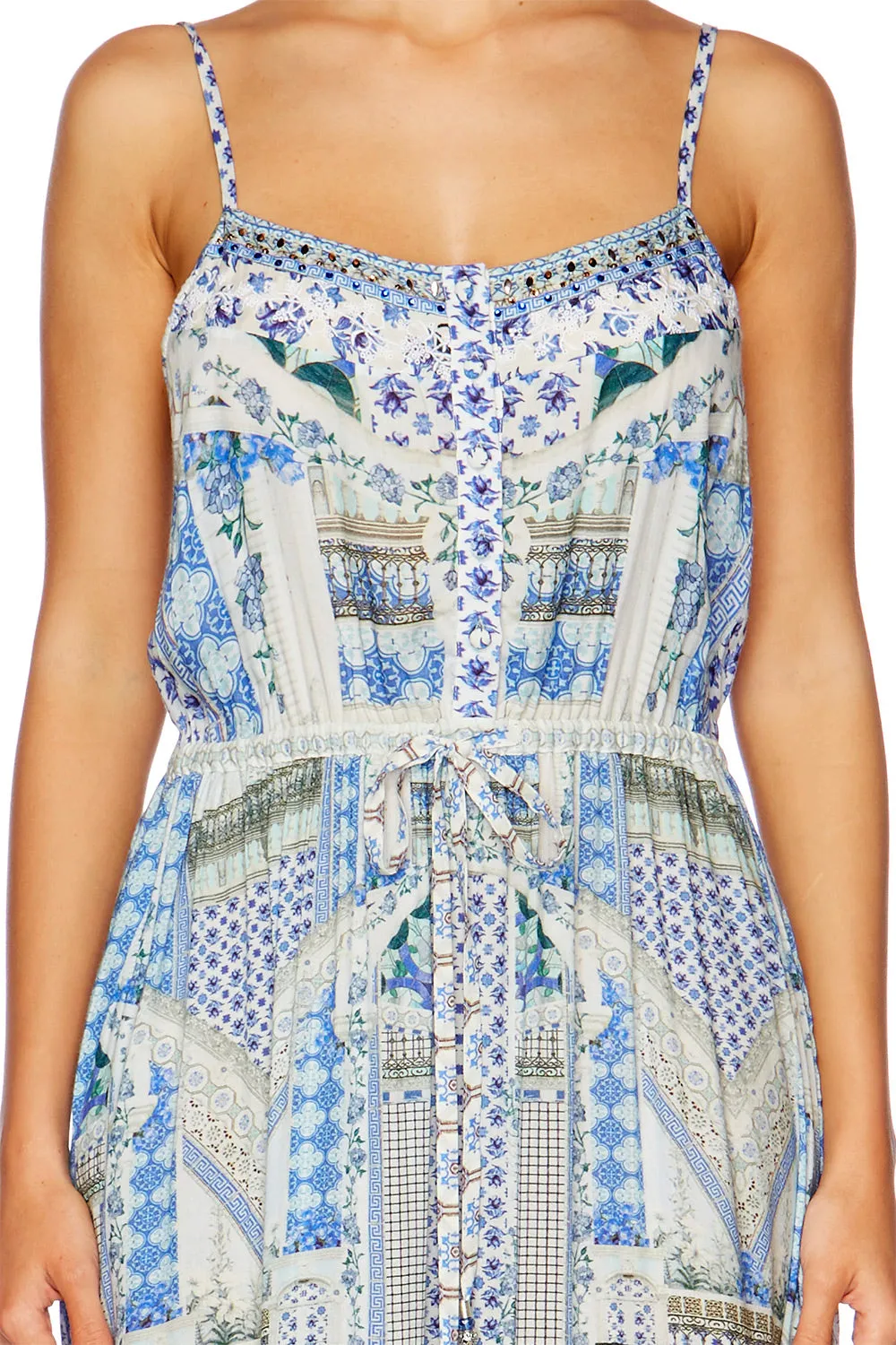 TIERED FRILL HEM LONG DRESS SALVADOR SUMMER