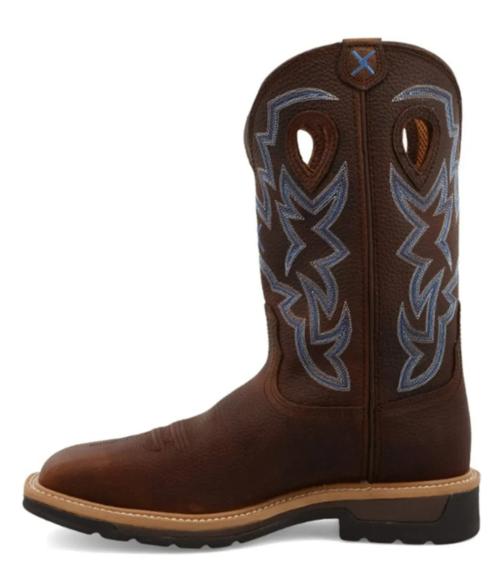 Twisted X Men’s Lite Steel Toe 12” Brown Pebble Work Boot