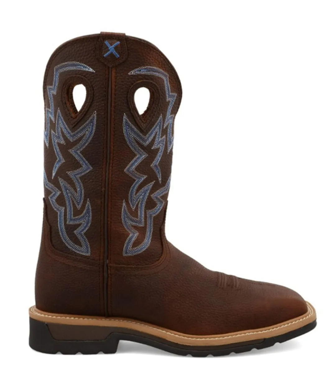 Twisted X Men’s Lite Steel Toe 12” Brown Pebble Work Boot