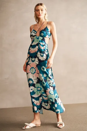 Vestido Longo Decote Com Alças Cruzadas