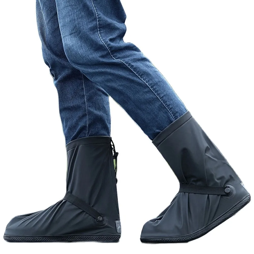 Waterproof Reusable Rainproof Motorcycle Bike Boot Covers with Zipper and Drawstring