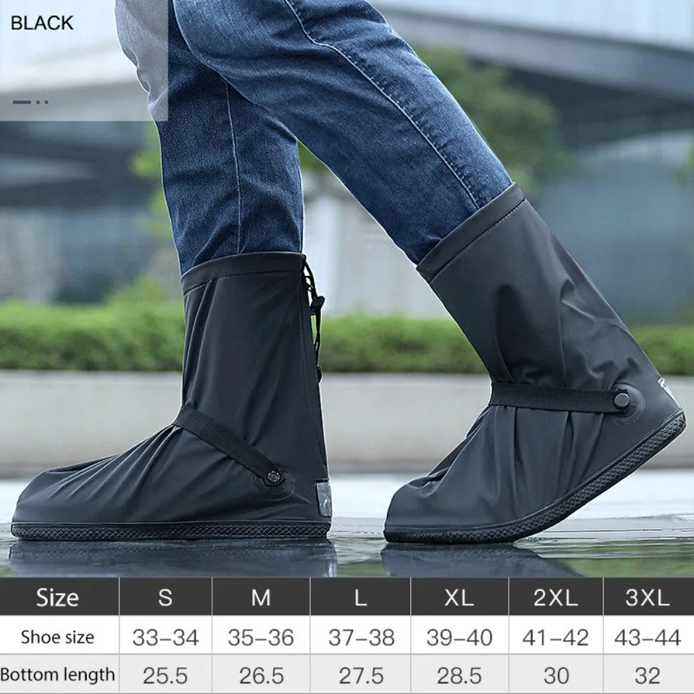 Waterproof Reusable Rainproof Motorcycle Bike Boot Covers with Zipper and Drawstring