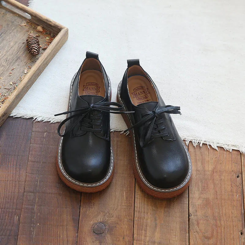 Women Solid Leather Casual Shoes