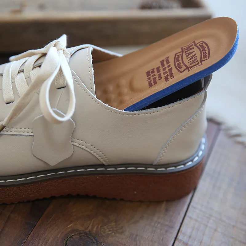 Women Solid Leather Casual Shoes